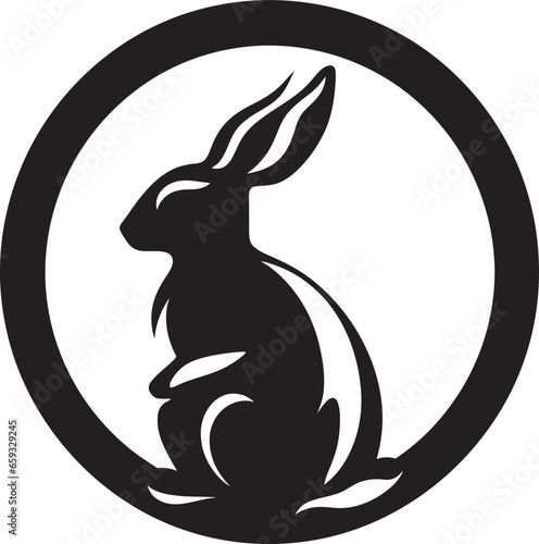 Abstract Black Hare Graphic Premium Rabbit Silhouette Insignia