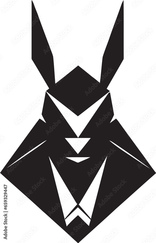 Sleek Rabbit Monogram of Distinction Modern Rabbit Silhouette Symbol Sleek Rabbit Monogram of Distinction Modern Rabbit Silhouette Symbol