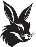 Sleek Black Rabbit Emblem Modern Rabbit Silhouette Logo