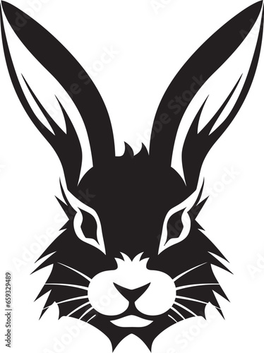 Stylish Rabbit Outline Design Elegant Black Hare Mark © BABBAN
