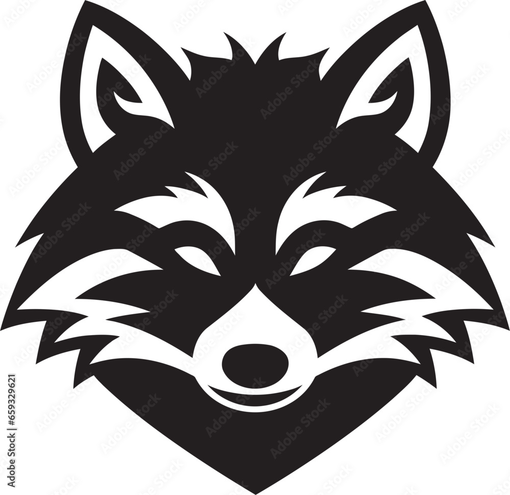 Stylish Raccoon Vector Symbol Modern Masked Bandit Symbolic Insignia Stylish Raccoon Vector Symbol Modern Masked Bandit Symbolic Insignia