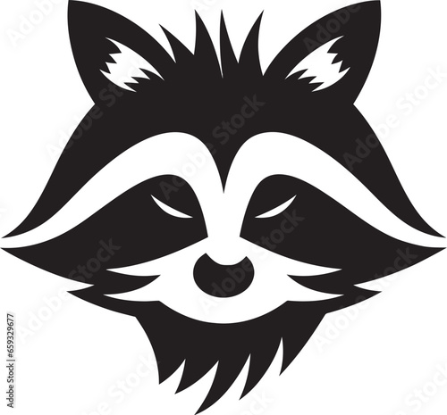 Vintage Black Raccoon Vector Raccoon Silhouette Geometric Crest