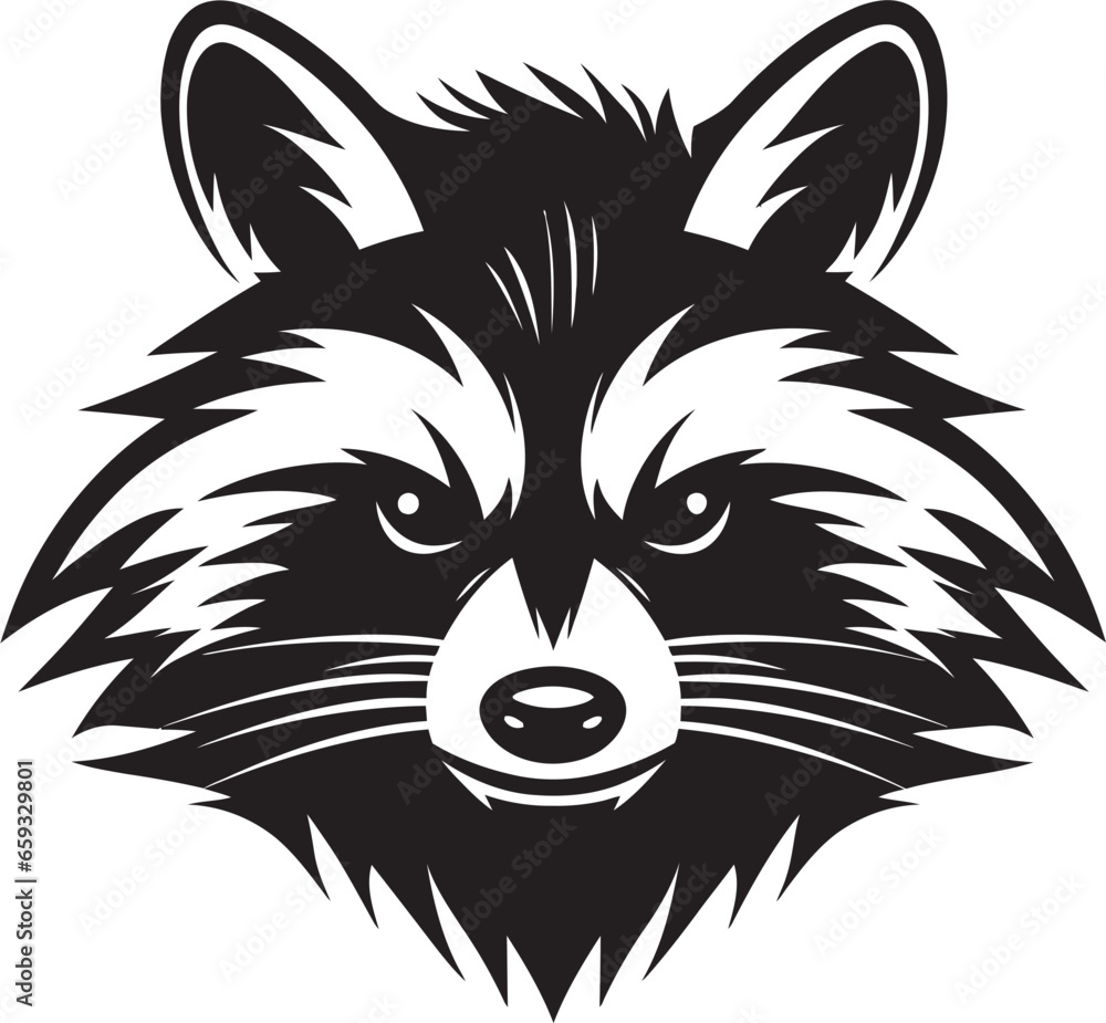 Minimalistic Masked Bandit Graphic Badge Sleek Raccoon Monogram of Distinction Minimalistic Masked Bandit Graphic Badge Sleek Raccoon Monogram of Distinction