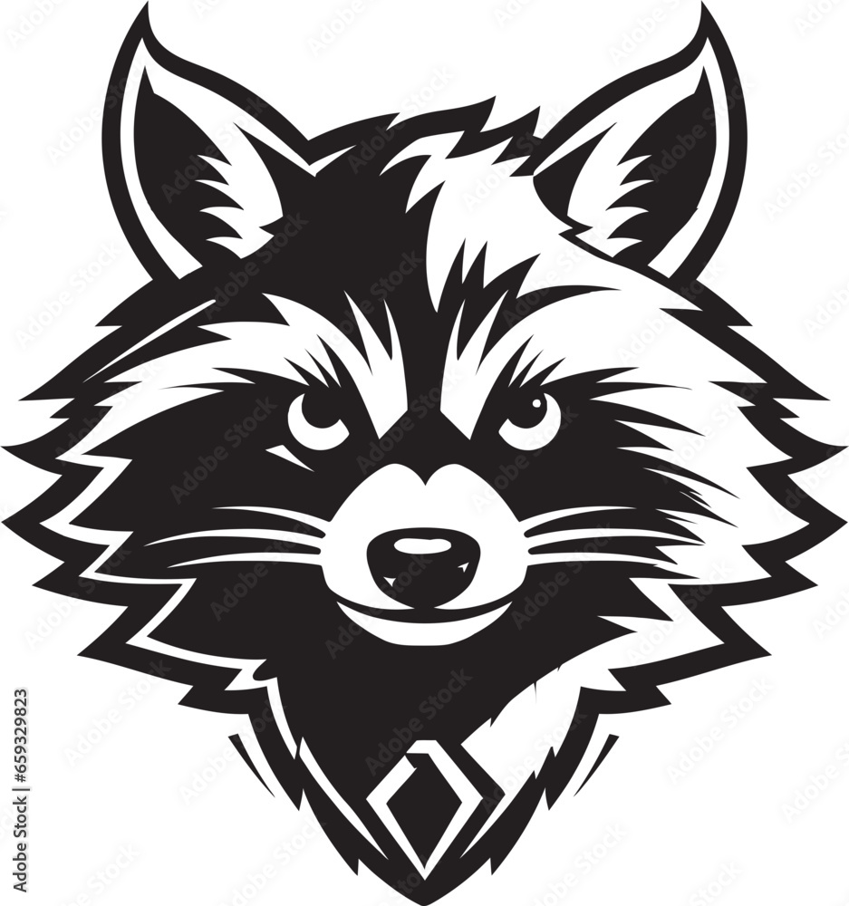 Intricate Masked Bandit Symbol of Excellence Stylish Raccoon Silhouette Abstract