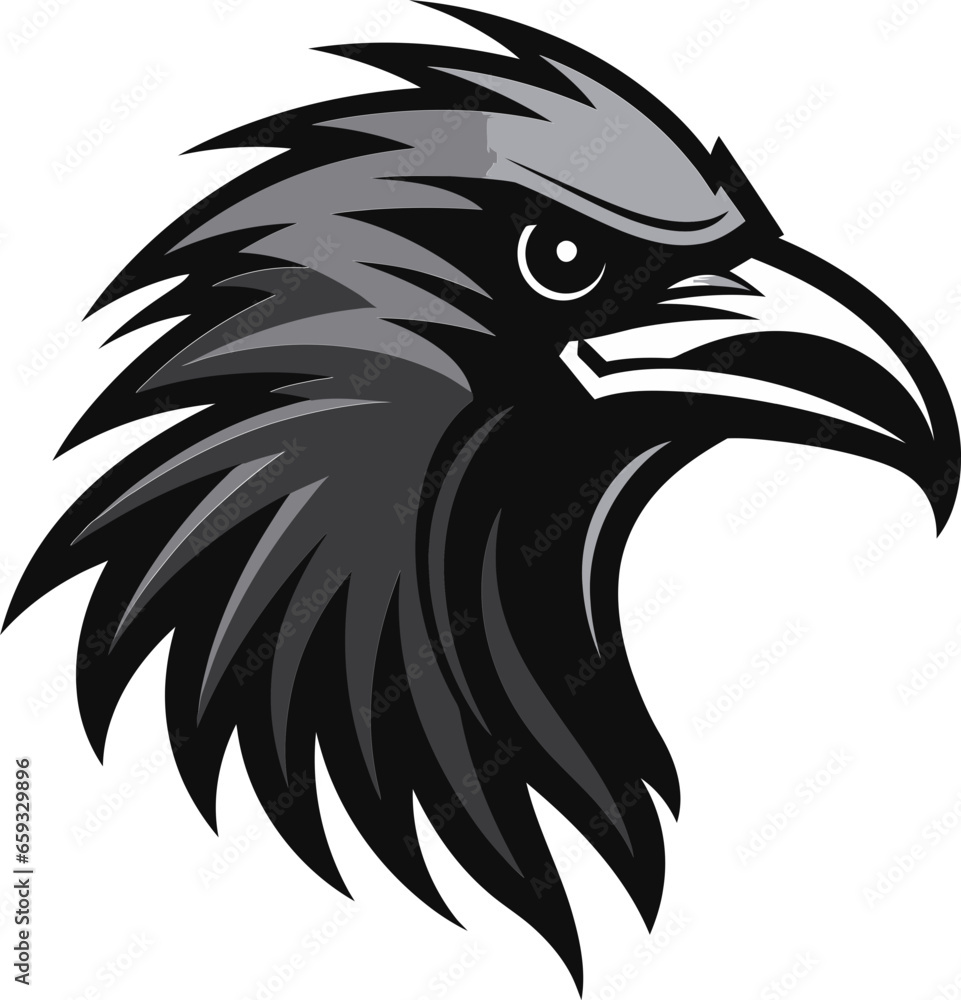Obraz premium Raven Silhouette Mark of Excellence Black Raven Symbolic Insignia