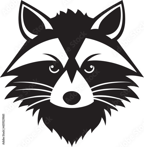 Agile Black Raccoon Emblem Bold Raccoon Silhouette Logo © BABBAN