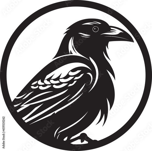 Abstract Black Bird Seal Modern Raven Badge of Distinction