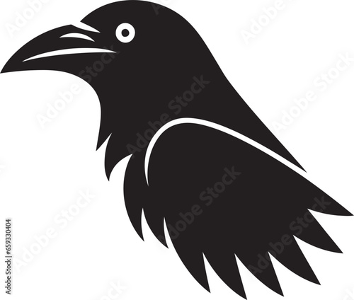 Premium Raven Symbolic Badge Intricate Crow Emblem