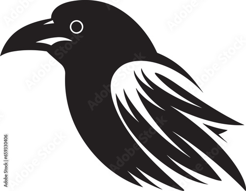Intricate Bird Crest Minimalistic Raven Mark of Excellence