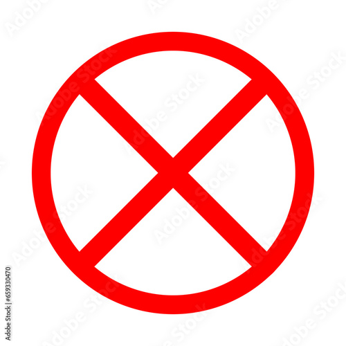 Red cross prohibition sign template, ready to create prohibition warning labels