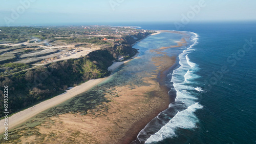 Aerial view of Pandawa Beach in Bali, Indonesia