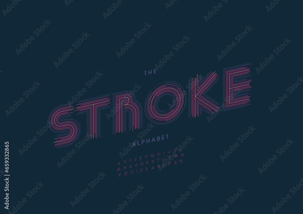 Vector of stylized modern font and alphabet Vector of stylized modern font and alphabet