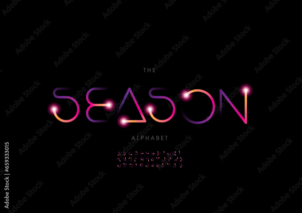 Vector of stylized modern font and alphabet Vector of stylized modern font and alphabet