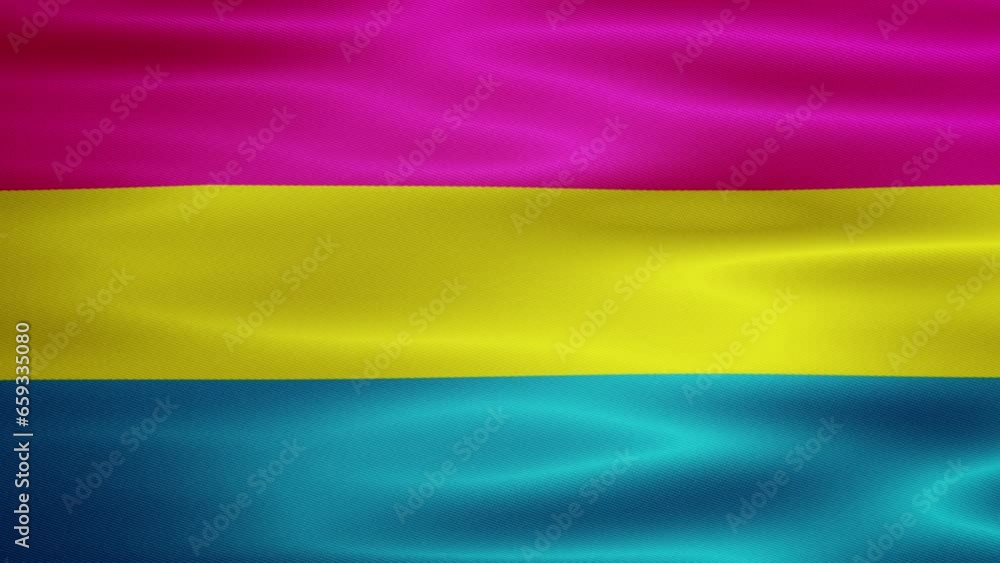 Animated waving Pan sexual Pride flag. Lgbtq, equality, pride week. Animated waving Pan sexual Pride flag. Lgbtq, equality, pride week.