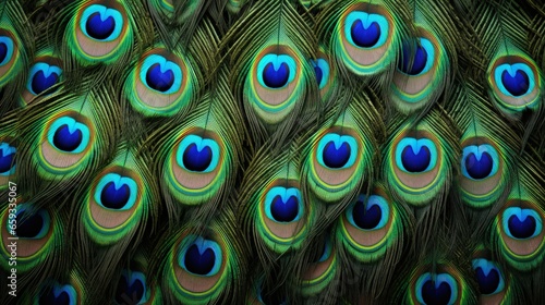 Peacock feathers in closeup © HN Works