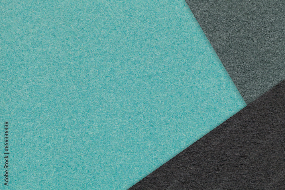 Texture of craft cyan color paper background with green and black border. Vintage abstract cardboard. Texture of craft cyan color paper background with green and black border. Vintage abstract cardboard.