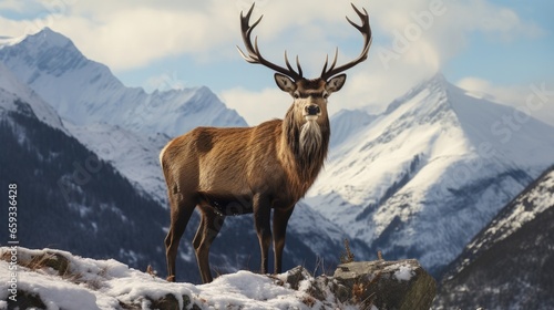 Red Deer Wildlife French Alps