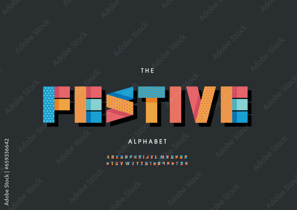 Obraz premium Vector of stylized modern font and alphabet