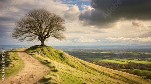 cleeve hill, the cotswolds nr. Cheltenham, Gloucestershire - The Cotswolds in the English Midlands, UK photo