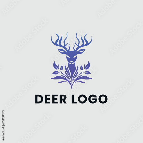 Deer Gradient Colorful Logo. Deer Head Logo Design