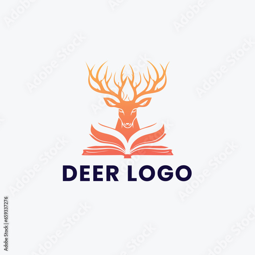Deer Gradient Colorful Logo. Deer Head Logo Design