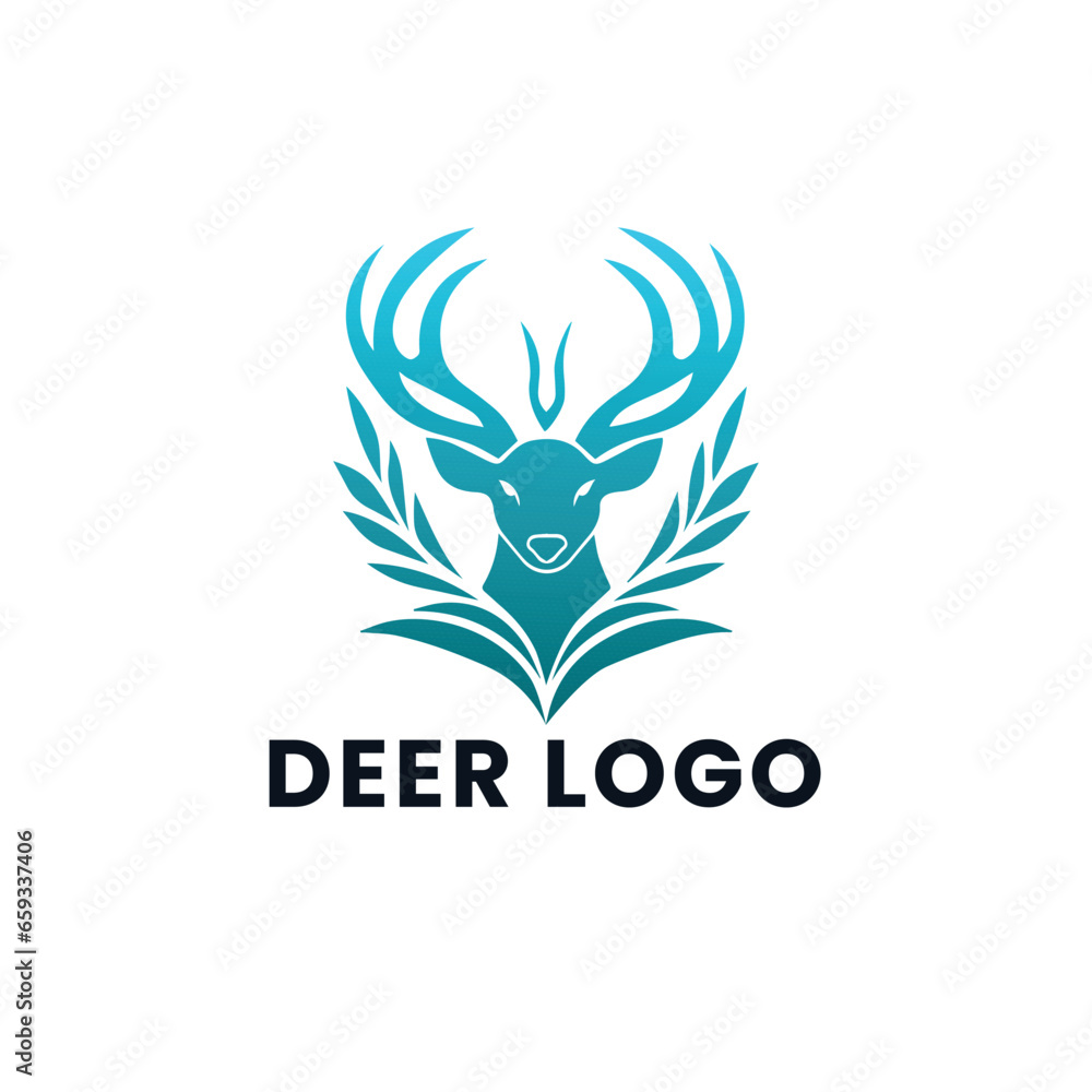 Deer Gradient Colorful Logo. Deer Head Logo Design Deer Gradient Colorful Logo. Deer Head Logo Design