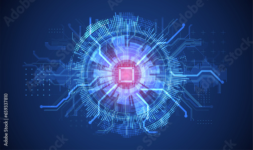 Abstract background on technological and scientific topics. CPU concept. Vector