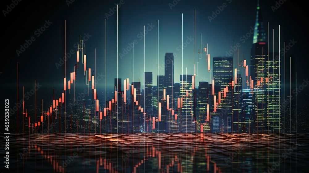financial stock market graph illustration ,concept of business investment and stock future trading. financial stock market graph illustration ,concept of business investment and stock future trading.