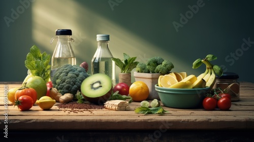 3D Illustration of Healthy Lifestyle, Balanced Diet and Body Wellbeing. healthy living. 3d rendering