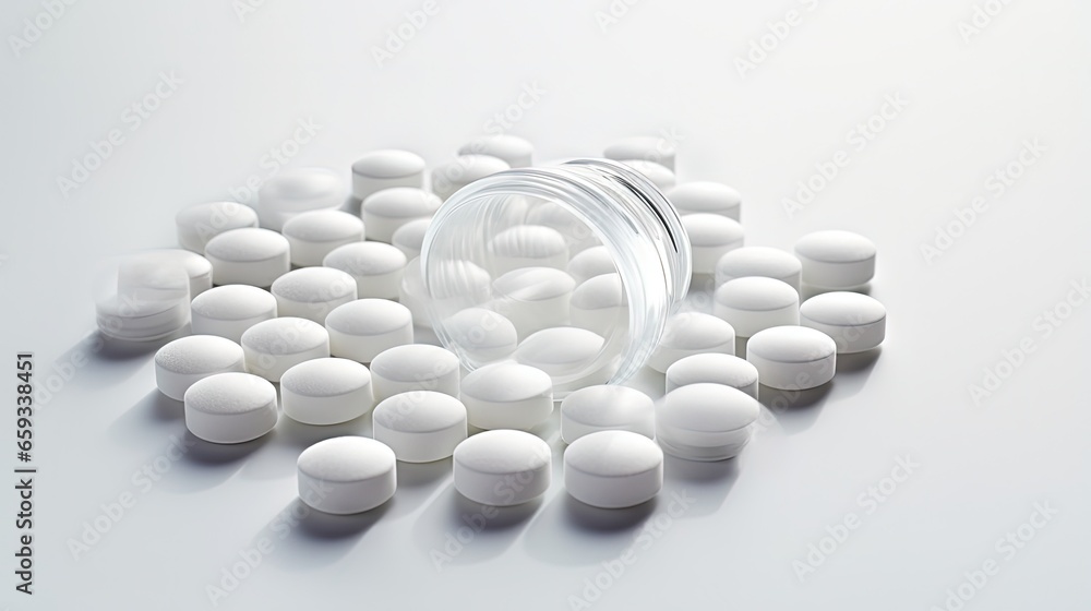 homeopathic pills shot against a white background. alternative medicine