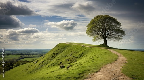 cleeve hill, the cotswolds nr. Cheltenham, Gloucestershire - The Cotswolds in the English Midlands, UK photo