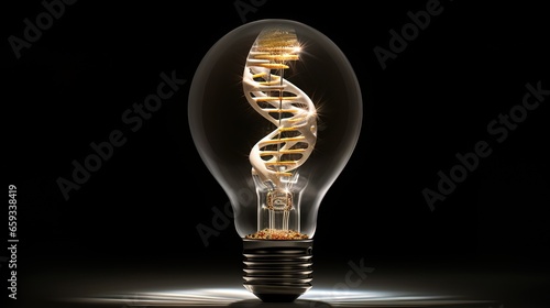 Biotechnology, a DNA model in a bulb, bulb series
