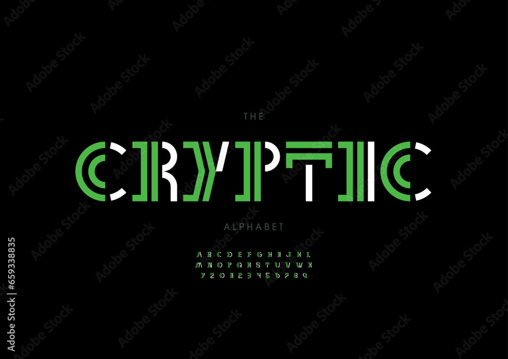 Vector of stylized modern font and alphabet Vector of stylized modern font and alphabet