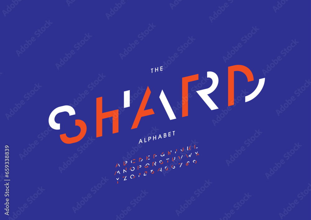 Vector of stylized modern font and alphabet Vector of stylized modern font and alphabet