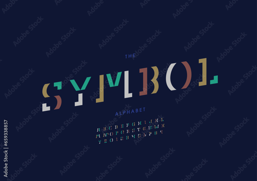 Vector of stylized modern font and alphabet Vector of stylized modern font and alphabet