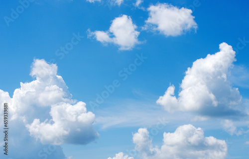 White clouds in blue sky