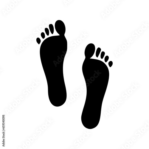 silhouette of human footprints on isolated background