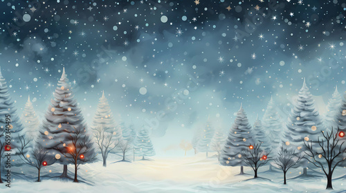 Cosy Christmas Winter Card Background. Warm atmosphere illustration for holiday projects. © Voysla