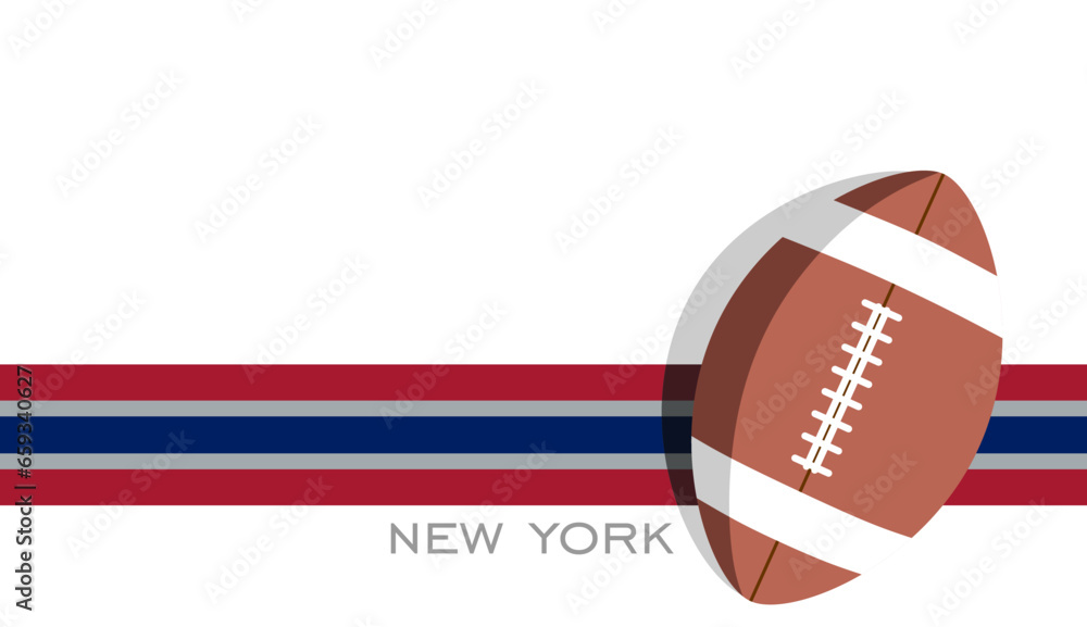 Template for presentation or infographics with New York Giants American football team uniform colors lines and ball Template for presentation or infographics with New York Giants American football team uniform colors lines and ball