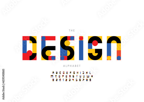 Vector of stylized modern font and alphabet Free Download Vector of stylized modern font and alphabet - GFXLoad