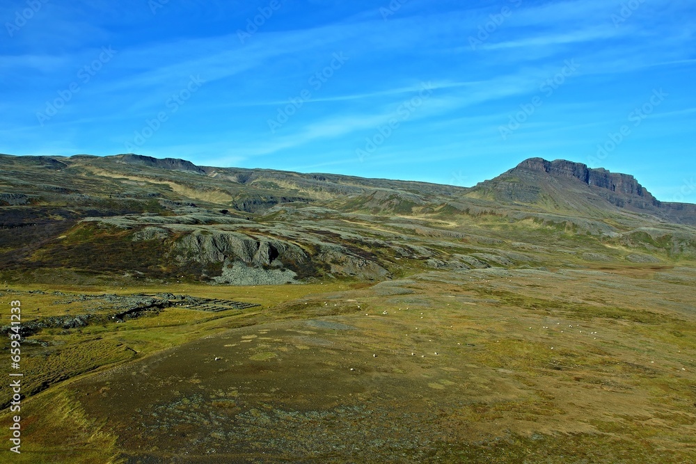 Iceland-view of landscape since Grabrok Crater