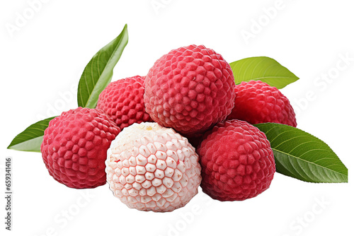 Lychee isolated on transparent or white background.