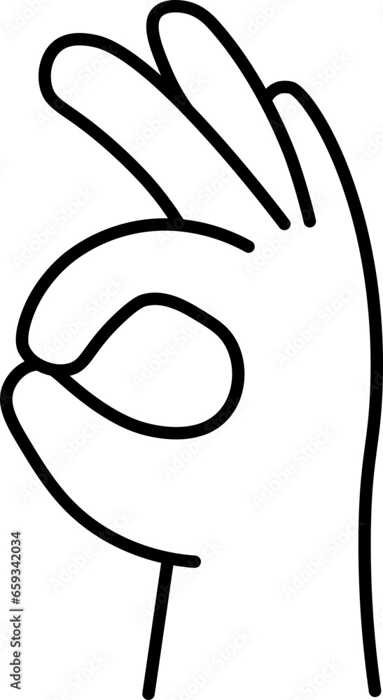 Ok Hand Gesture Icon