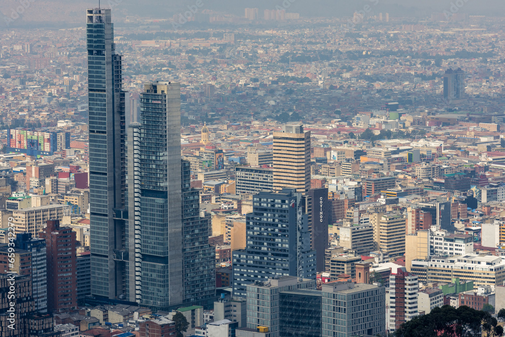 Vista panorámica des del mirador de Monserrate, de la ciudad de Bogotá, capital de Colombia, en suramérica 