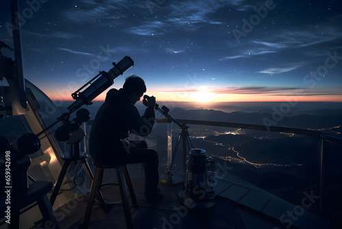 Telescope Observations. Astronomers Studying the Cosmos from High-Altitude Observatories