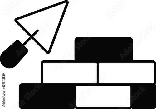 Wall construction Vector Icon easily modified


