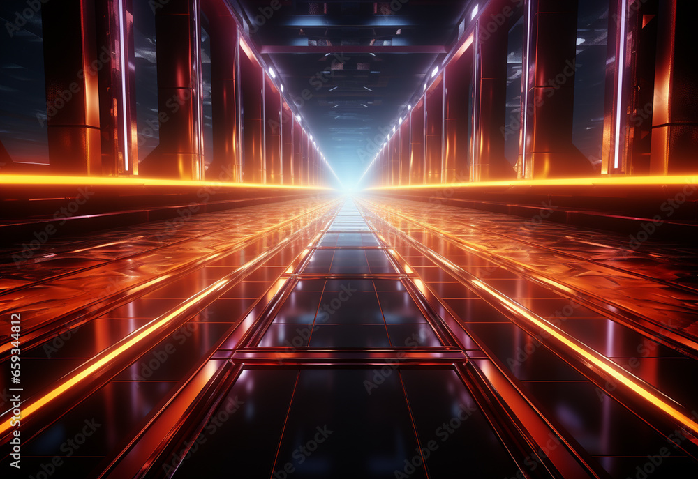 Yellow and red Neon illuminated futuristic backdrop realistic image- ultra hd- high design Yellow and red Neon illuminated futuristic backdrop realistic image- ultra hd- high design