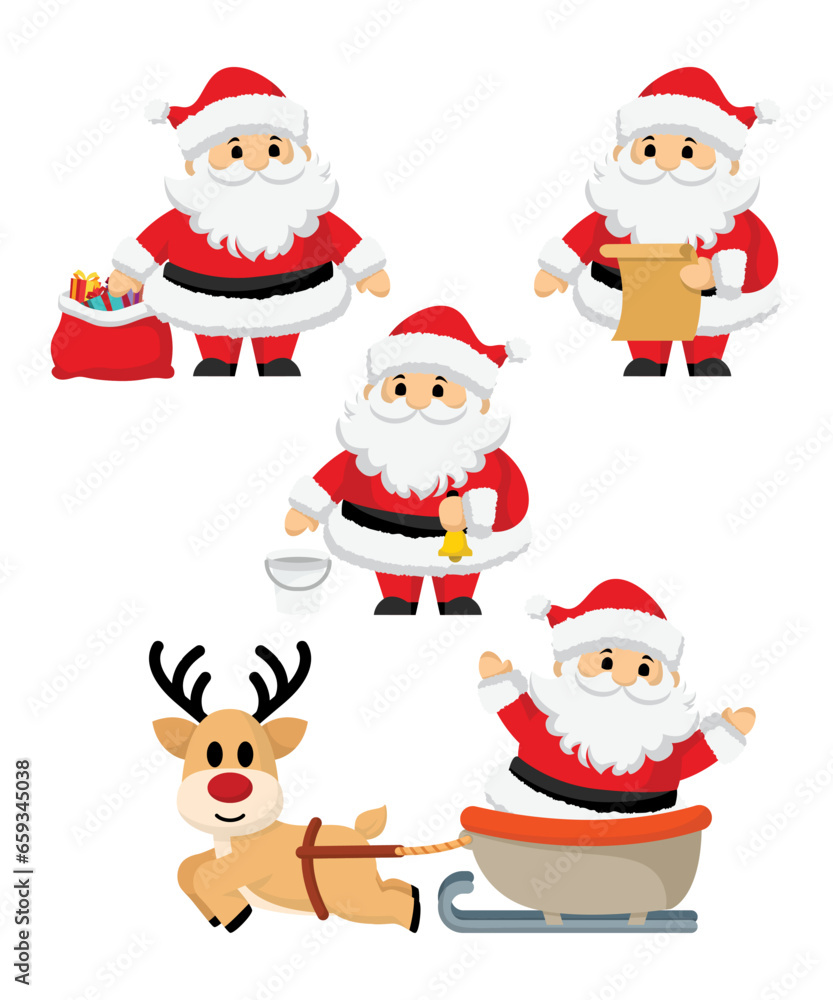 4 Christmas Santa Clause Icons And Vectors