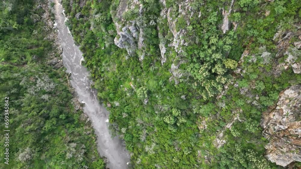 Aerial view of ravine shot from directly above Aerial view of ravine shot from directly above