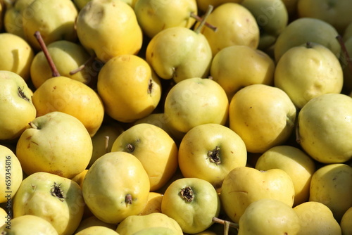 yellow hawthorne fruits in a market